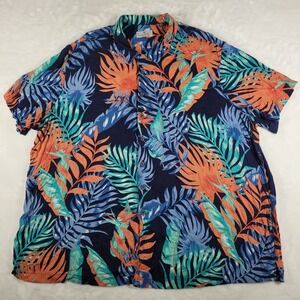 Oak Hill Short Sleeve Button‎ Up Shirt Men's 4XL Multicolor Hawaiian Floral